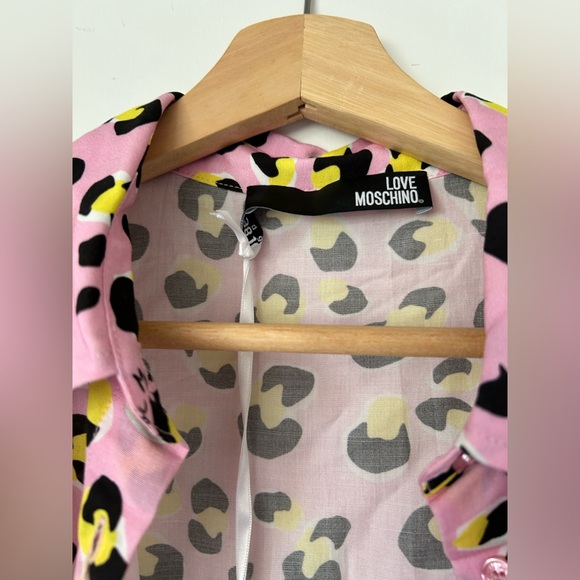 Love Moschino Leopard Print Sleeveless Pink Blouse - NWT - Size 42 (US Size 6) - Picture 6 of 12